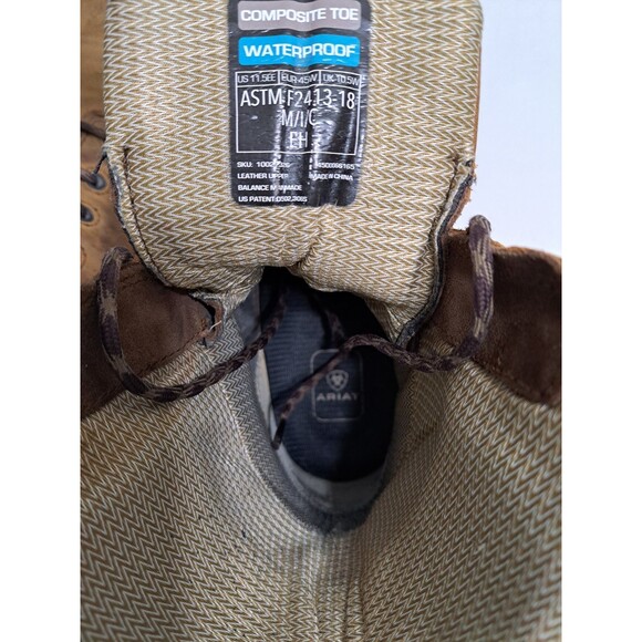 ARIAT Turbo 8" Waterproof Composite Toe Work Boot Men's 11.5 EE Leather WIDE - Picture 10 of 11